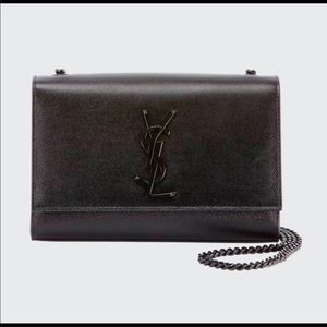 Saint Laurent minigram kate chain black purse